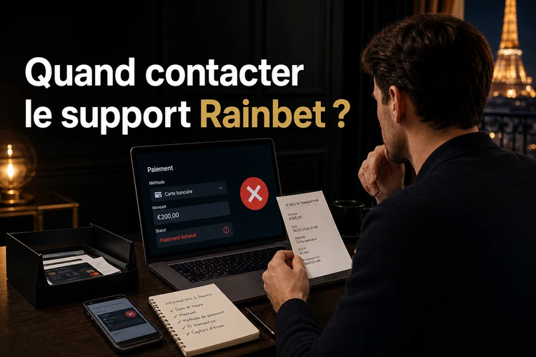 Quand contacter le support Rainbet ?